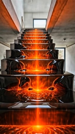 Lava Stone Epoxy Stairs Transformation 🔥 | Molten Magma Effect Under Glass