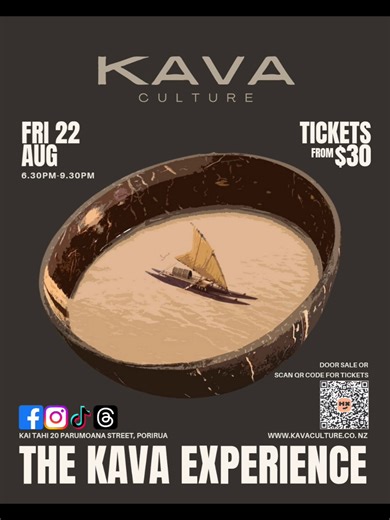 ✨Link in bio We're excited to bring you another Kava Experience night at Kai Tahi on Friday 22nd August! 🥥 📅 Friday 22nd August 2025 ⏰ 6:30PM - 9:30PM 📍Kai Tahi - 20 Parumoana Street, Porirua 🎟️ $30 #thekavaexperience #kavaculturenz #thankyou #vinaka #kaitahi