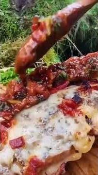 Campfire Dutch Oven Feast: Bread, Meat, Cheese Perfection! #shorts