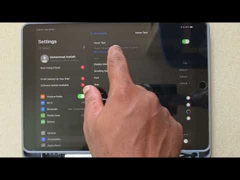how to turn on hover text on ipad