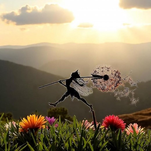 Metal Fairy Garden Sculpture, Outdoor Flower Fairy Statues, Dancing Fairies Silhouettes, Whimsical Yard Art for Fairy Lovers - Etsy