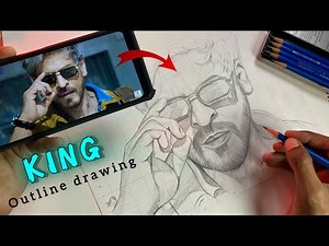 How to draw Shahrukh khan From KING Drawing , srk outline drawing