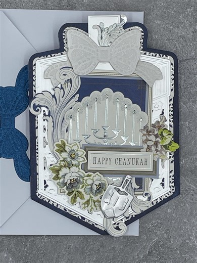 Happy Chanukah- Silver Dreidel Fun Fold -easel Card- Handmade Hanukkah Card - Etsy