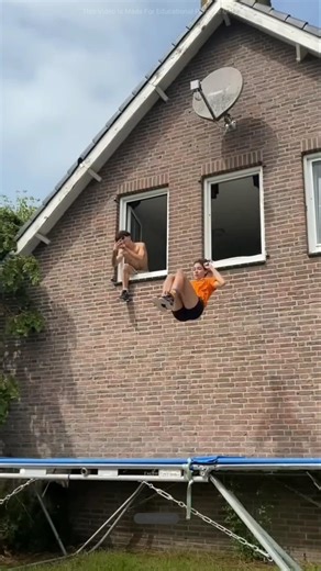 Trampoline Jumping Gone Wrong 😱 #actionadventure #facts #jump