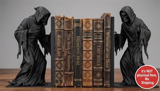Grim Reaper Book Nook, Shelf Decor, 3D Print Files, STL Files, Bookend, Book Stand - Etsy