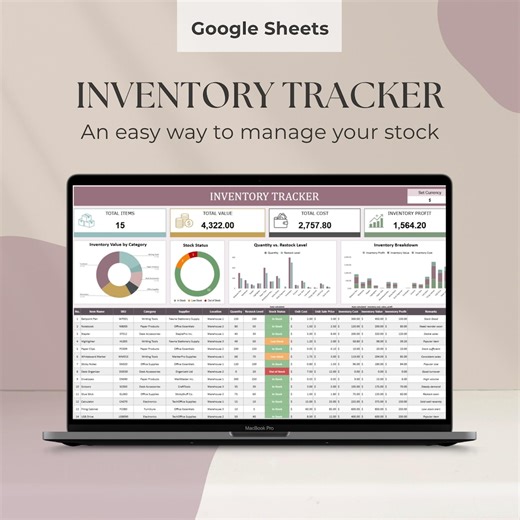 Bestands-Tracker-Arbeitsblatt für kleine Unternehmen | Bestandsführung Vorlage | Bestandsliste | Materialinventur - Etsy.de