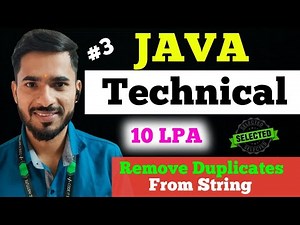 Java Technical Interview Question | Remove Duplicates From String | aadiandjava