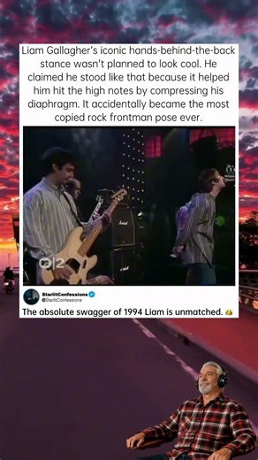 The Most Copied Stance In Rock 🎸 #Oasis #RockHistory #LiveMusic #Britpop #Frontman
