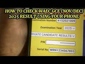 WAEC GCE Nov/Dec 2025 Result Is Out 🔥 How To Check Your Result (Step-by-Step)