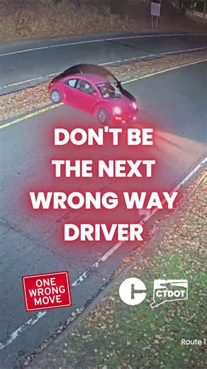 Don't be the next wrong way driver. 🚫 73% of the wrong-way crashes that took place between 2019-2023 in Connecticut happened on interstate highways. Check the signs as you approach a highway entrance ramp. Then check again. #CTDOT #WrongWayDriving #OneWrongMove | Connecticut Highway Safety