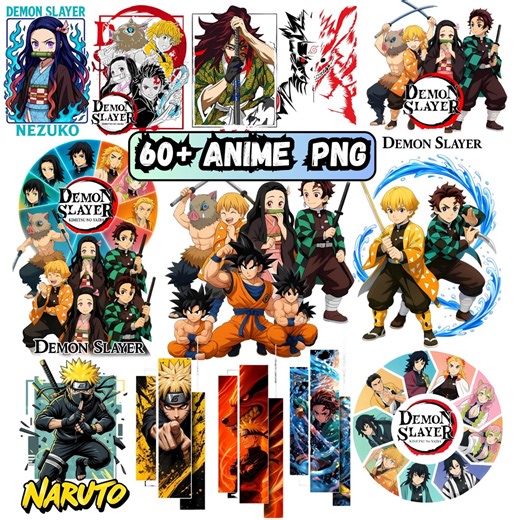 60  Anime Style PNG Bundle | Manga Inspired Characters Clipart | Japanese Action Art PNG | Sublimation & Cricut Digital Download - Etsy
