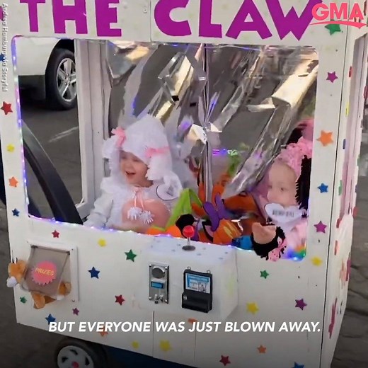55K views · 2.4K reactions | This Philadelphia mother was NOT playing games when she built a life-size claw machine for her twin daughters’ Halloween costume this year! https://gma.abc/2BWh4jJ | Good Morning America | Facebook