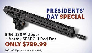 Presidents' Day Deal - BRN-180 16" Complete Upper w/ Vortex Sparc II Red Dot Special