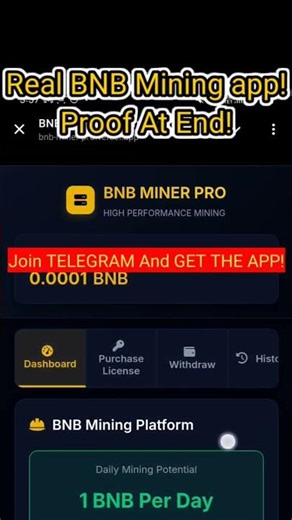 BNB Mining App For mobile 💸🚀 #BnbMiner #Crypto #BNB