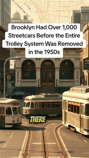 Brooklyn Had Over 1,000 Streetcars Before the Entire Trolley System Was Removed in the 1950s Brooklyn trolley system, streetcars Brooklyn, BMT trolleys, 1950s Brooklyn transit, removed trolley tracks, vintage Brooklyn transportation, Brooklyn-Manhattan Transit Brooklyn's extensive trolley system once ran over 1,000 streetcars connecting every neighborhood from Coney Island to Williamsburg. Between 1946 and 1956, the city removed every line and replaced them with buses, paving over tracks that de