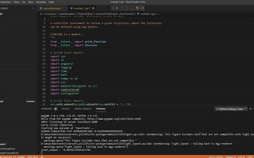 Coursera self driving car 自动驾驶轨迹跟踪Pure Pursuit纯跟踪算法