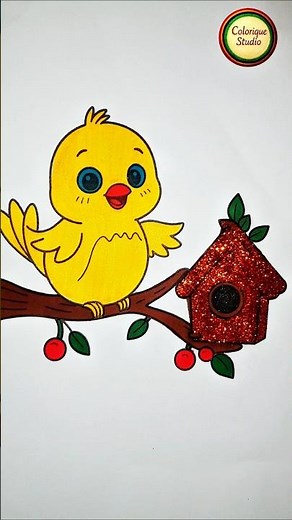 🐥Cozy Bird Coloring for Adults| relaxing art🐥🌈🎨💛