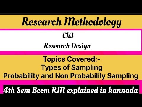 4th Sem bcom Research Methodology Ch3 Types of Sampling-Probability and Non Probabilily Sampling