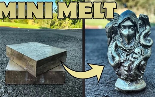 [bigstackd casting] ninja casting mini melt - 113kg 免费黄铜拾音器 - metal melting -