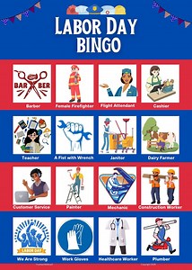 Picture Bingo-labor Day Edition. - Etsy