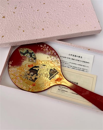 Japanese Lacquer Hand Mirror, Red & Gold, Vintage Decor, Handheld Vanity Mirror, Made in Japan - Etsy
