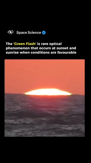 The "Green Flash" is a rare optical phenomenon that occurs at sunset and sunrise when specific atmospheric conditions are met. As the sun dips below the horizon, its light is refracted or bent by the Earth's atmosphere. This bending of light is caused by a process called atmospheric refraction. When the sun is low on the horizon, the Earth's atmosphere acts like a prism, separating sunlight into different colors through a process called dispersion. Normally, the blue and violet colors are scatte