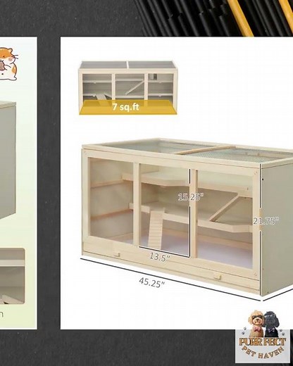 Extra Large Hamster Cage 45 Inch with Multi-Level Play