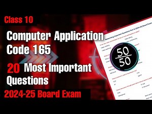 Class 10 Computer Application Important Questions | Most Important MCQs | Code 165 | Ep 7 #class10