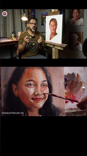 Skintone Blending Technique for Beginners 🎨 #acrylicpainting #portraitpainting