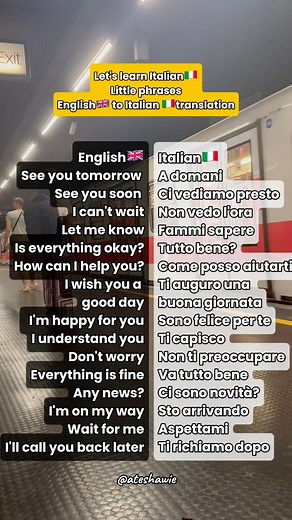 4.1K reactions · 529 shares | Learn italian little phrases English to Italian translation #italian#lifeinitaly#buhayitalia#learnitalianwords | Ate Shawie | Facebook