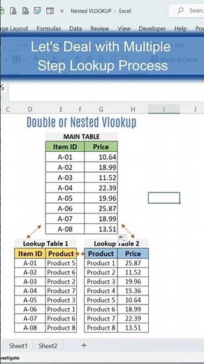 How to Use Nested VLOOKUP in Excel 🔥(Real Example)#shorts
