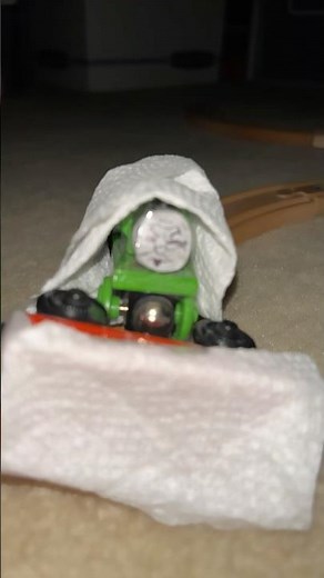 Thomas And Friends Percy’s Ghosty Trick Crash Scene Wooden Railway Remake By Me