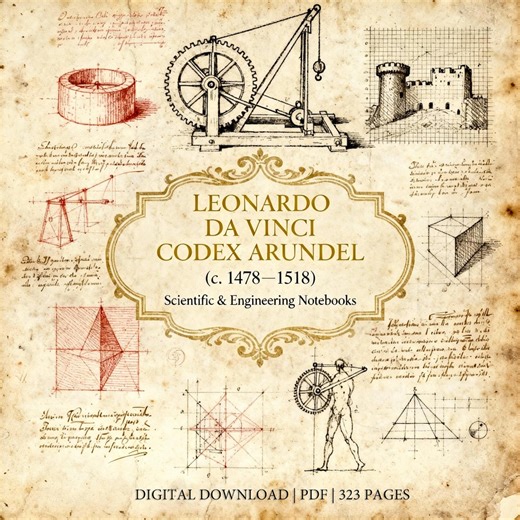 Leonardo Da Vinci Codex Arundel – Scientific & Engineering Notebooks, 323 Manuscript Pages, PDF Archive - Etsy Canada