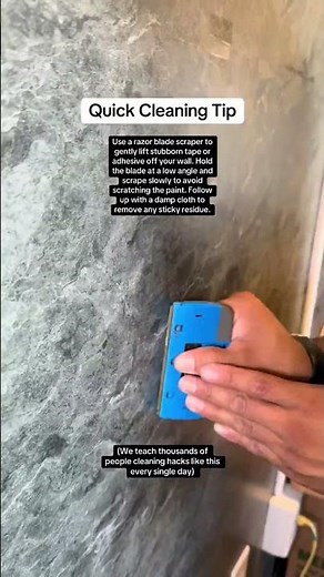The easiest way to remove stubborn tape + wall adhesive without damaging your paint 🎉 Quick