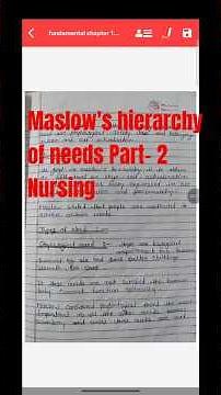 maslow's hierarchy of needs, part -2 physiological need nursing foundation#maslowhiearachy #Nursing
