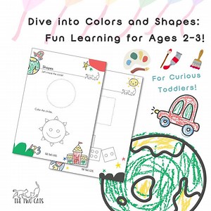 Preschool Worksheets: Color and Shape Activities for Toddlers (PDF) - Etsy