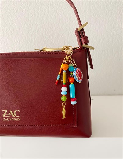 Colorful Beaded Keychain With Lobster Charm, With Gold Fish Charm, Gold Clip Keychain, Handmade Purse Accessory, Unique Gift for Her - Etsy