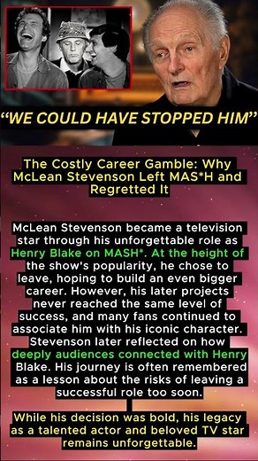The Costly Career Gamble: Why McLean Stevenson Left MAS*H and Regretted It
