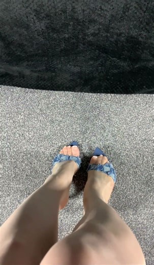 Denim High Heels & Glossy Pantyhose