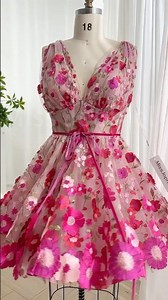 Custom orders. Plus size pink floral mini prom hoco dress. #dress #prom #fashion #partydress