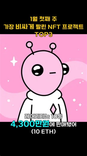 1월 첫째 주 가장 비싸게 팔린 NFT 프로젝트 TOP3 #Shorts, #쇼츠