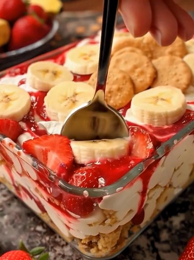 5.7K views · 19 reactions | Strawberry Banana Pudding Dream Creamy...