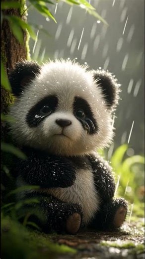 Sad Panda in Rain ☔ | Emotional Cute Panda Moment | 3D Cartoon Short #shorts #aishorts #panda