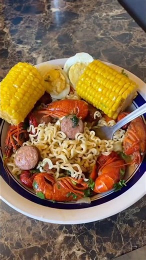 "Better Than a Boil? 🦐 Crawfish Ramen Hack! #Shorts #Seafood #Ramen