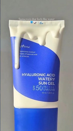 Isntree Hyaluronic Acid Watery Sun Gel Review👀💙 #kbeauty #sunscreen #skincarereview #ugc