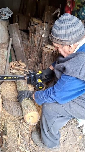 Processing Firewood with an Electric Saw | Real Work Outdoors #woodcutting #woodworking #wood #diy
