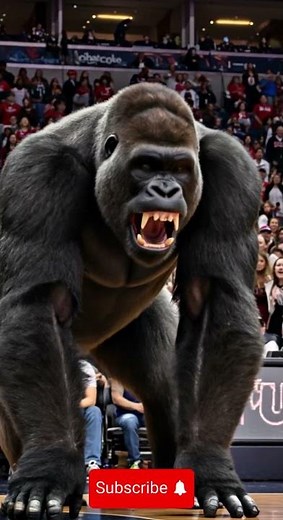 Giant Gorilla Shocks Crowd at Basketball Game! #viralvideo #america #animals #unitedkingdom #usa