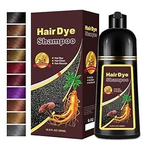 Hair Dye Shampoo 3 in 1, Gray Coverage for 3–4 Weeks, Premium Coloring Shampoo for All Hair Types, Gentle Herbal Formula Safe for Damaged Hair, Easy At-Home Use for Women & Men 500 ml (Dark Coffee)