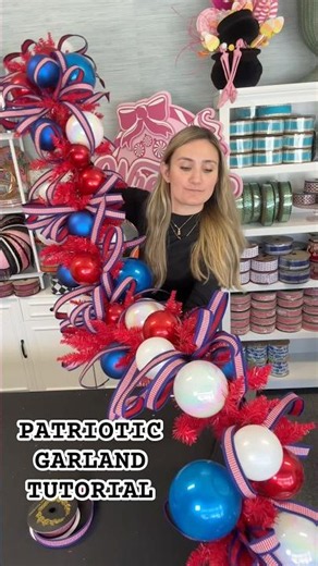 Patriotic Garland Tutorial | Wreaths by Waldo #summerdecor #wreathmaking #wreathsbywaldo