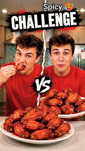 50 Spicy Wings Challenge! Who Can Eat More? 🔥#usa #food #foodie #challenge